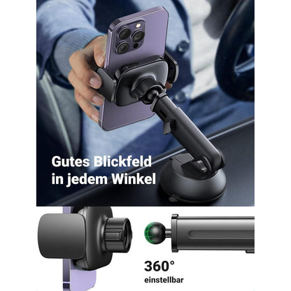 Handyhalterung Kfz Saugnapf 360° Drehbar für iPhone & Galaxy