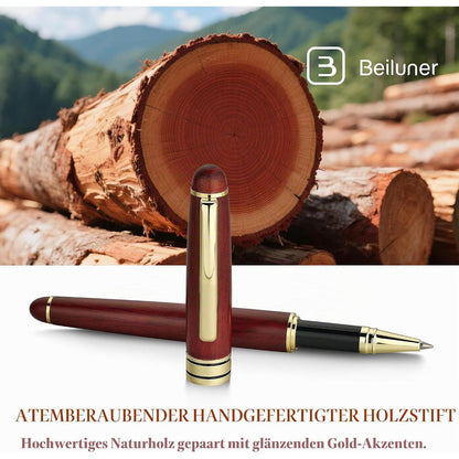 Rosenholz Kugelschreiber Set - Luxus Geschenk mit Nachfüllern