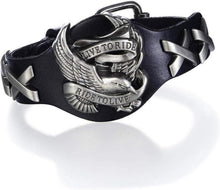 Leder Armband Unisex Magnetverschluss Geschenk Schwarz
