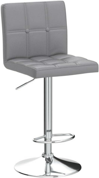 Barhocker 2er-Set höhenverstellbar 360° drehbar Kunstleder hellgrau