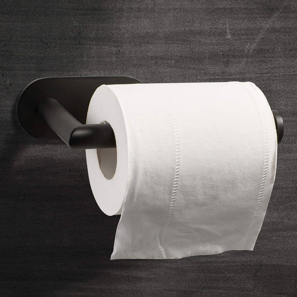 Toilettenpapierhalter ohne Bohren, matt schwarz, Edelstahl