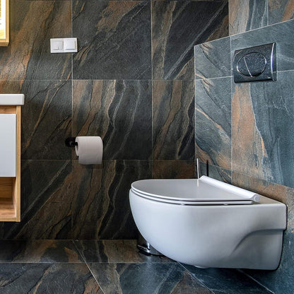 Toilettenpapierhalter ohne Bohren, matt schwarz, Edelstahl