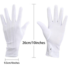 Weiße Baumwollhandschuhe für formelle Anlässe, 2 Paar 26 cm