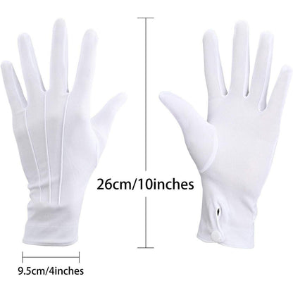Weiße Baumwollhandschuhe für formelle Anlässe, 2 Paar 26 cm