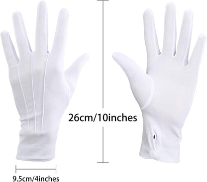 Weiße Baumwollhandschuhe für formelle Anlässe, 2 Paar 26 cm