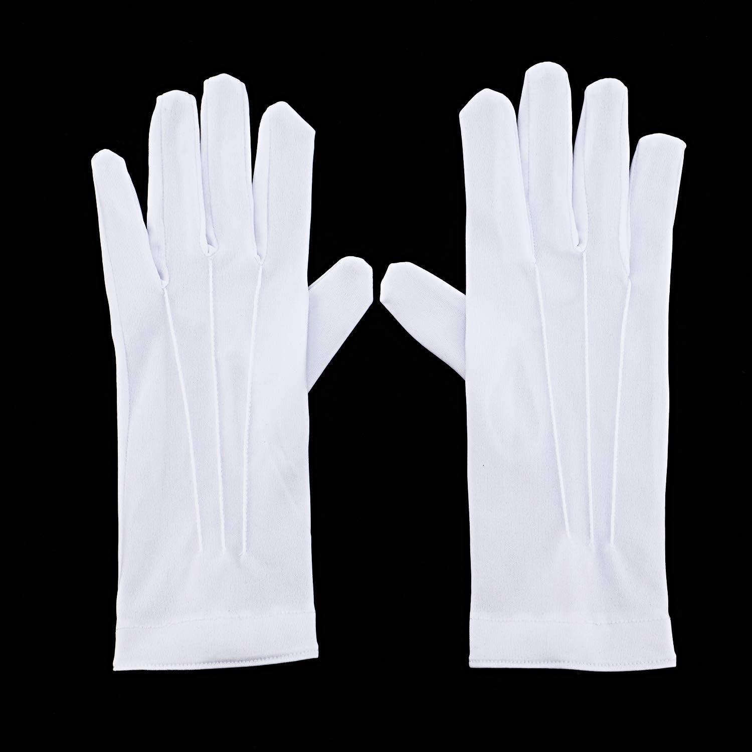 Weiße Baumwollhandschuhe für formelle Anlässe, 2 Paar (26 cm