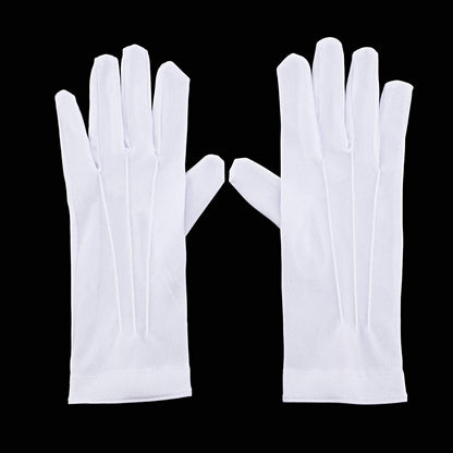 Weiße Baumwollhandschuhe für formelle Anlässe, 2 Paar (26 cm