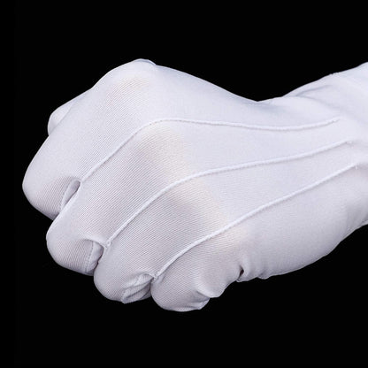 Weiße genähte Handschuhe für formelle Anlässe, 2 Paar (26