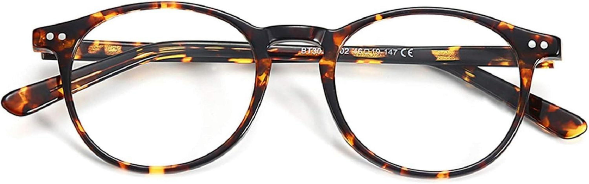 Retro Runde Nerdbrille Glas Klar Vintage Stil Brillenfassung
