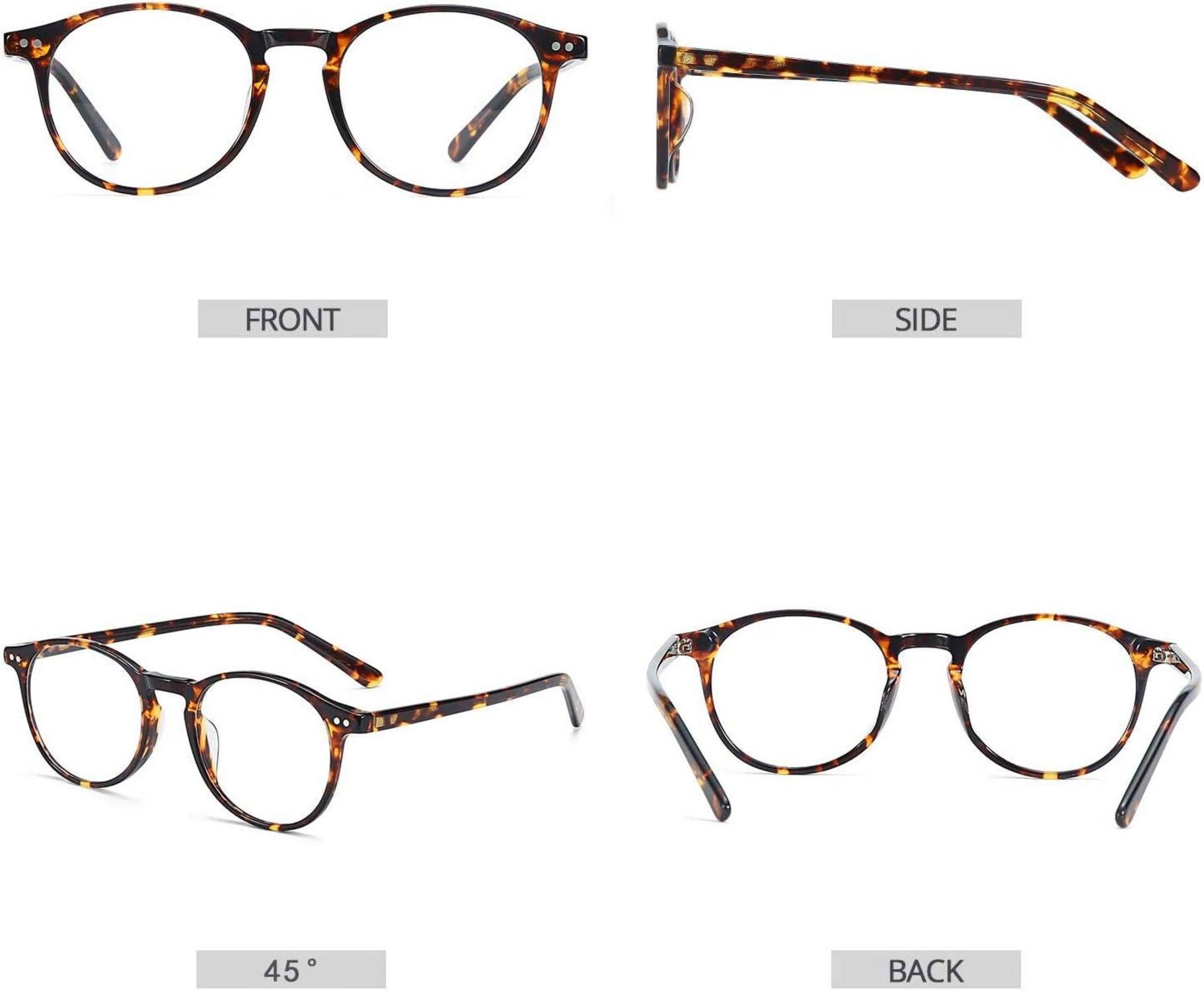Vintage Runde Nerdbrille Retro Klare Linse Dekorativ