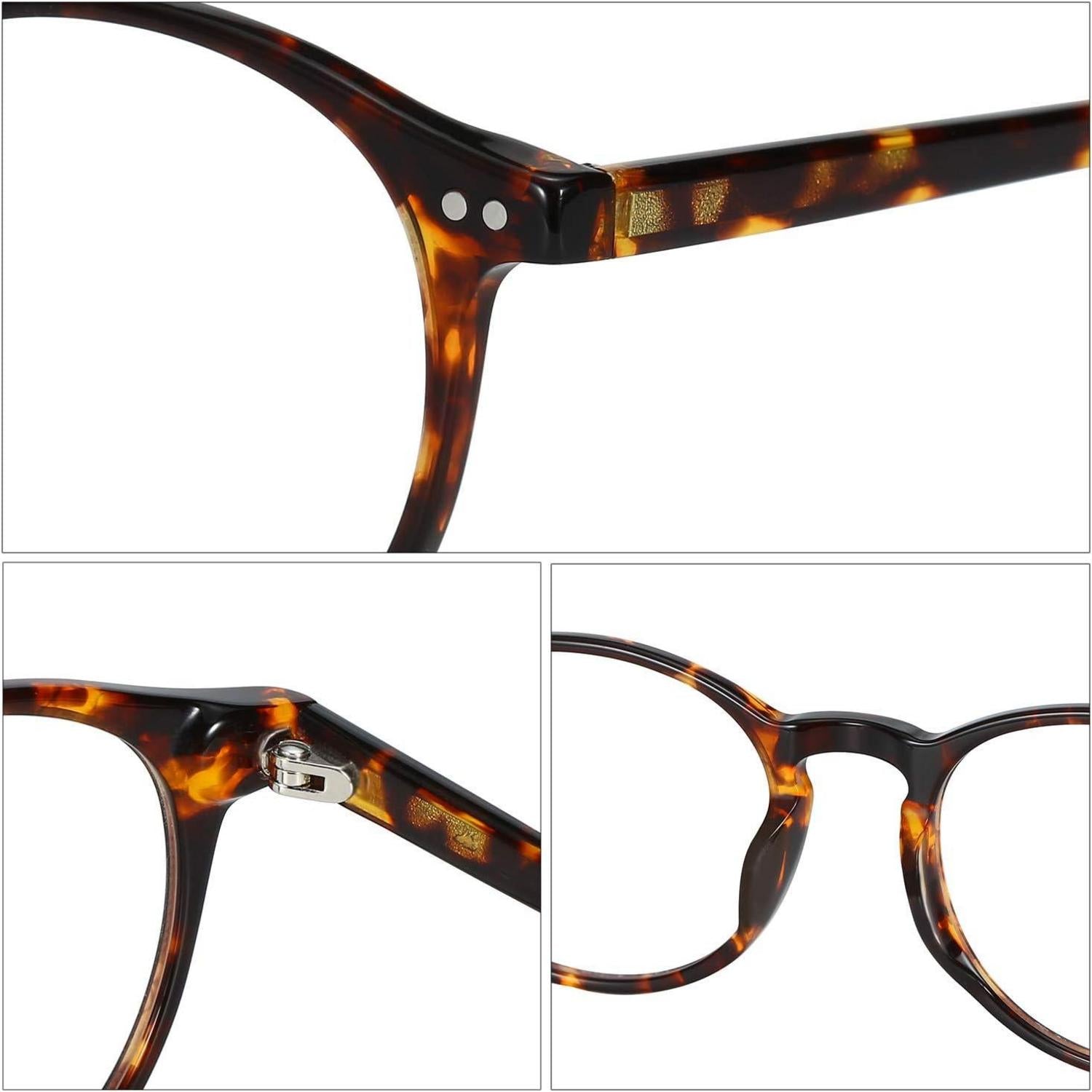 Retro Runde Nerdbrille Glas Klar Vintage Stil Brillenfassung
