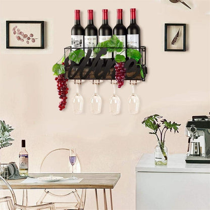 Weinflaschenhalter Wand 42cm Metall Weinregal Küchenzubehör