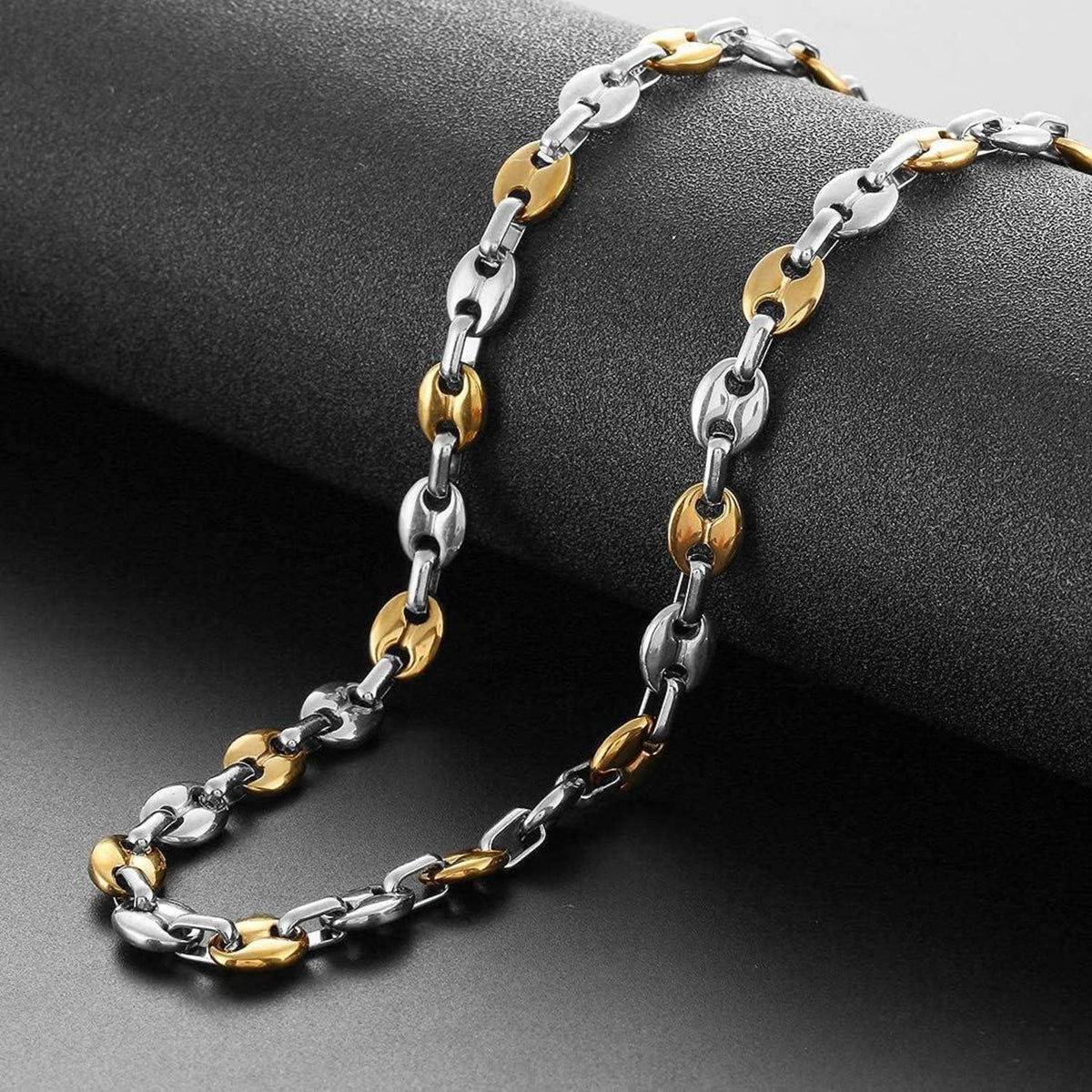 AFSTALR Halskette Herren Edelstahl Kaffeebohne Armband SilberGold