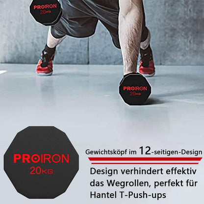 PROIRON Hexagon Kurzhanteln 3-24kg Stahlkern 12-seitiges Design