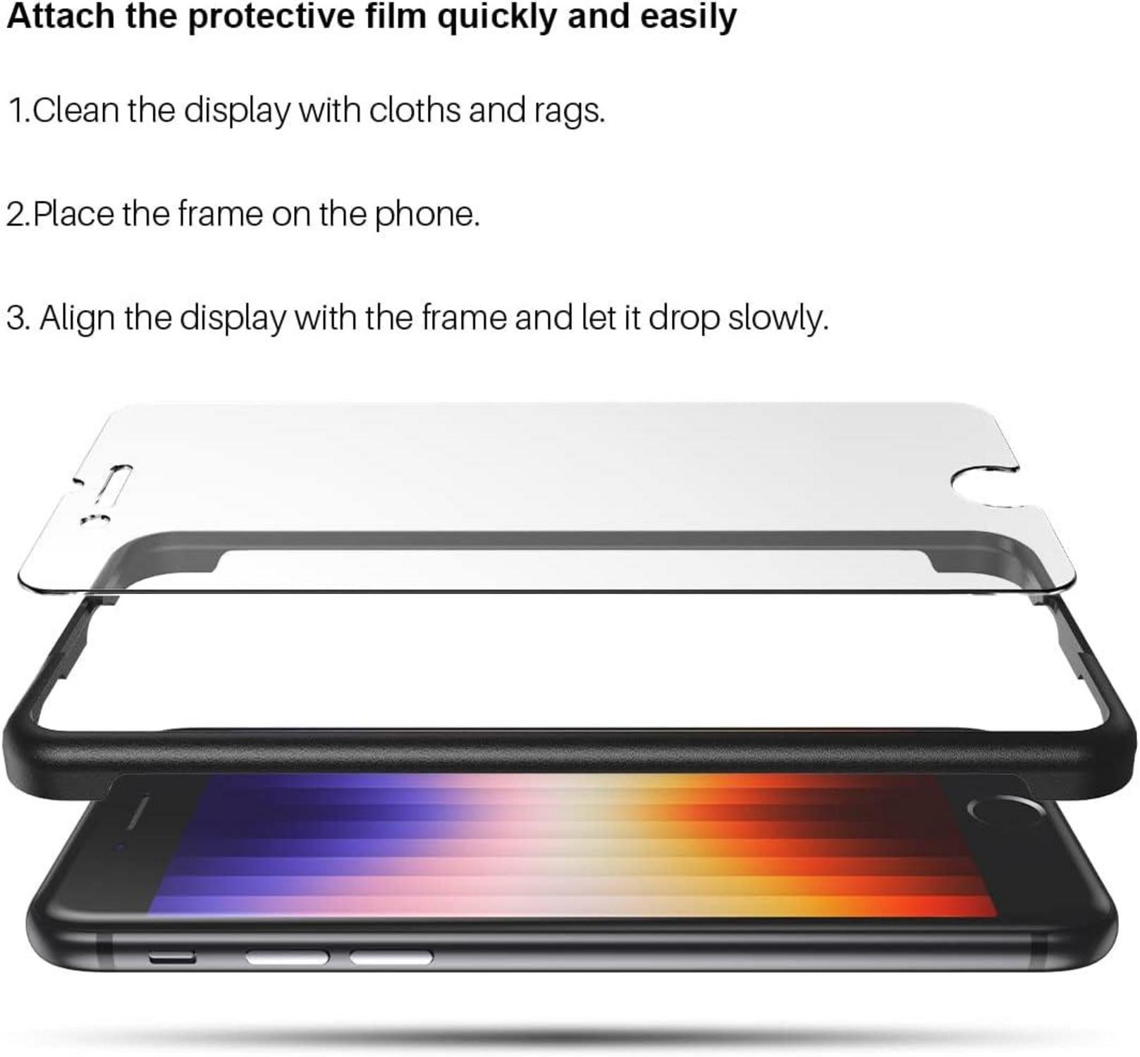 Panzer Schutzglas iPhone SE 2020 4 Stück 9H Härte Klar Blasenfrei