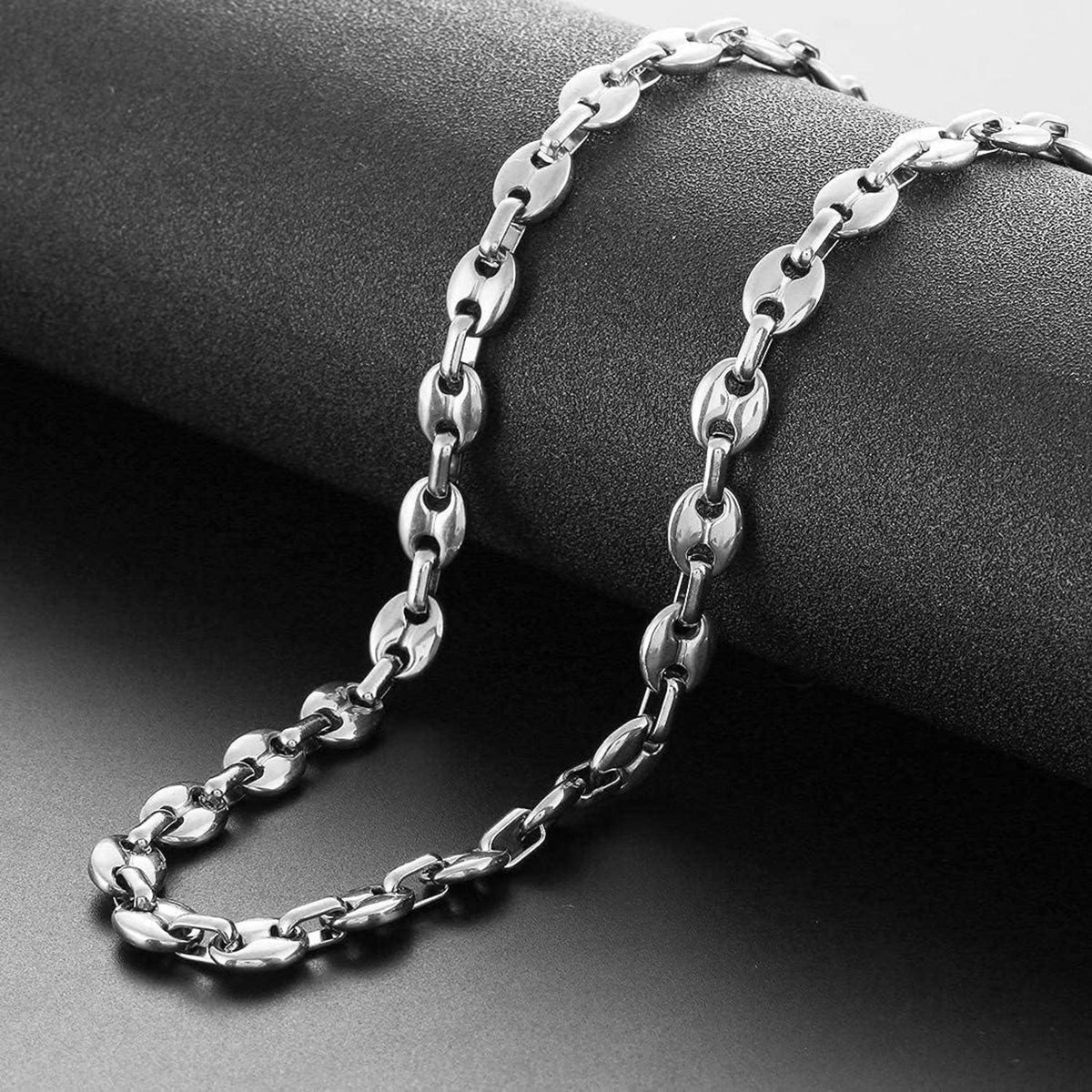Kaffeebohne Halskette Edelstahl 6/9/11mm Silber 51/56/61CM Hip Hop