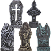 Halloween Grabsteine Schaumstoff RIP Friedhof 5er-Pack 43cm