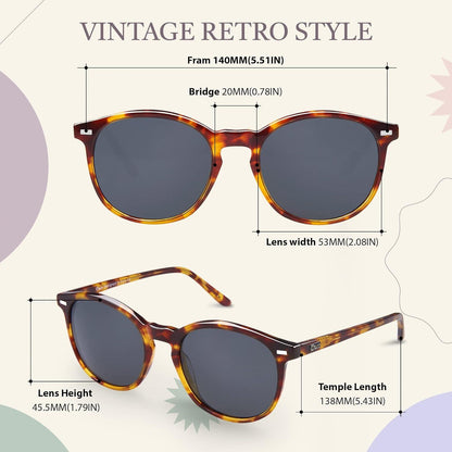 Damen Retro Polarisierte Sonnenbrille UV400 Vintage