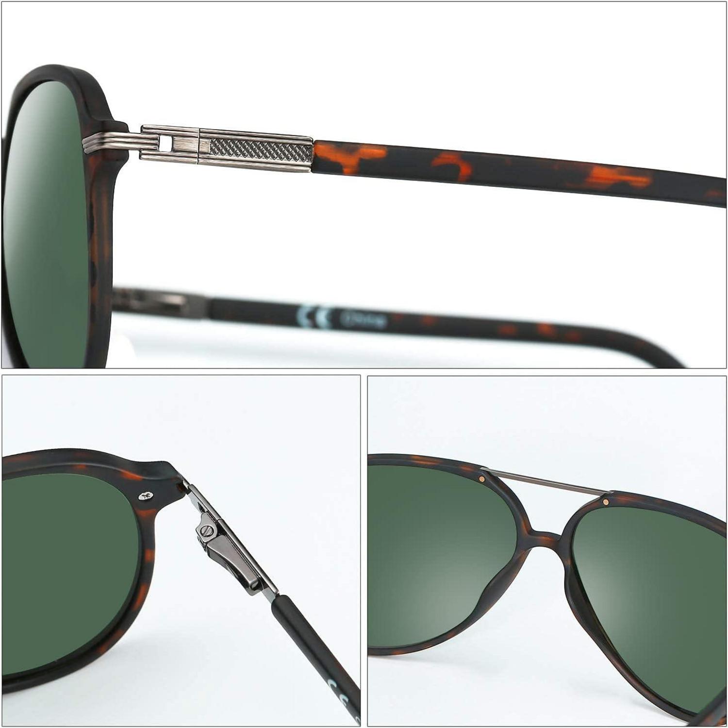 Polarisierte Sonnenbrille mit UV-Schutz, Vintage Doppelbrücke