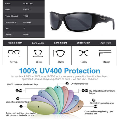 PUKCLAR Sonnenbrille Herren Polarisiert Sportbrille UV400