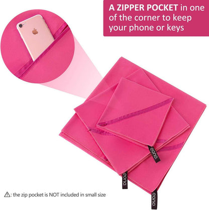 Mikrofaser Handtuch Fuchsia Ultra Leicht Schnelltrocknend 60cm x 30cm