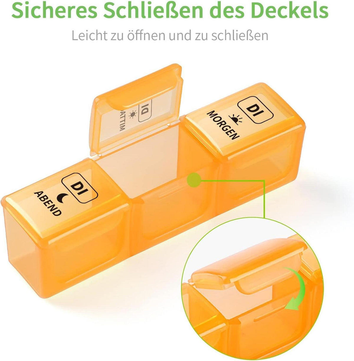 Opret Tablettenbox 7 Tage Große Fächer BPA-frei FDA