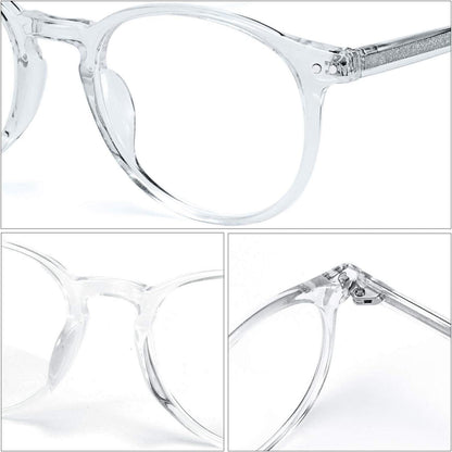 Vintage Runder Brillenrahmen Nerdbrille Retro Klare Linse