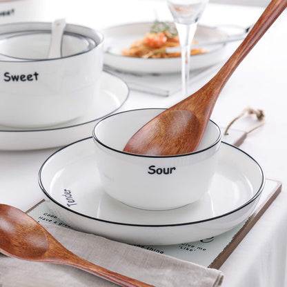 Holzlöffel Set 22,5 cm japanischer Stil 5 Stück umweltfreundlich