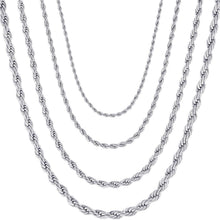 Herren/Damen Halskette Edelstahl Verdrehte Kette Silber