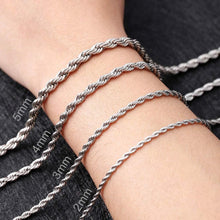 Herren/Damen Halskette Edelstahl Verdrehte Kette Silber