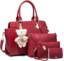 Elegante Damen Handtasche Set 4-teilig PU Leder Modern Stilvoll