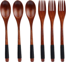 Holz Löffel Gabel Set, Japanisch Stil Besteck für Camping