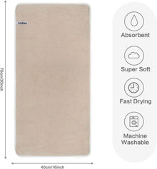 2er Pack Microfaser Handtücher 40x76cm Hellbraun Saugstark