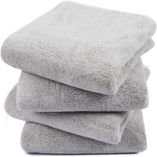 4er Pack Mikrofaser Handtücher 40x76 cm Hellgrau - Super