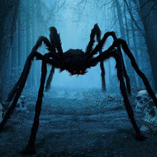 2m Halloween Spinne mit roten Augen, gruselig schwarz, für