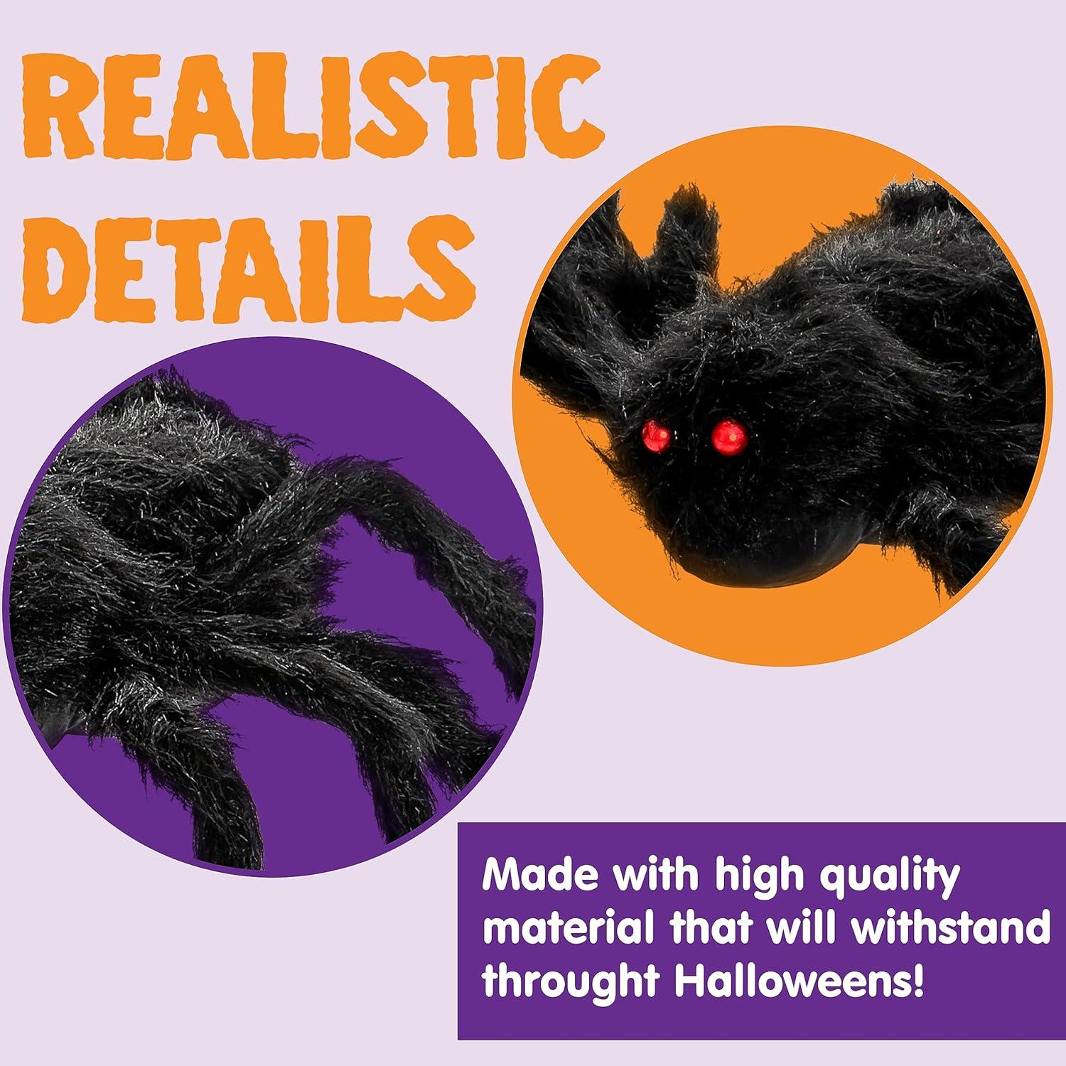 Große Halloween-Spinne mit roten Augen und verstellbaren Beinen 2m