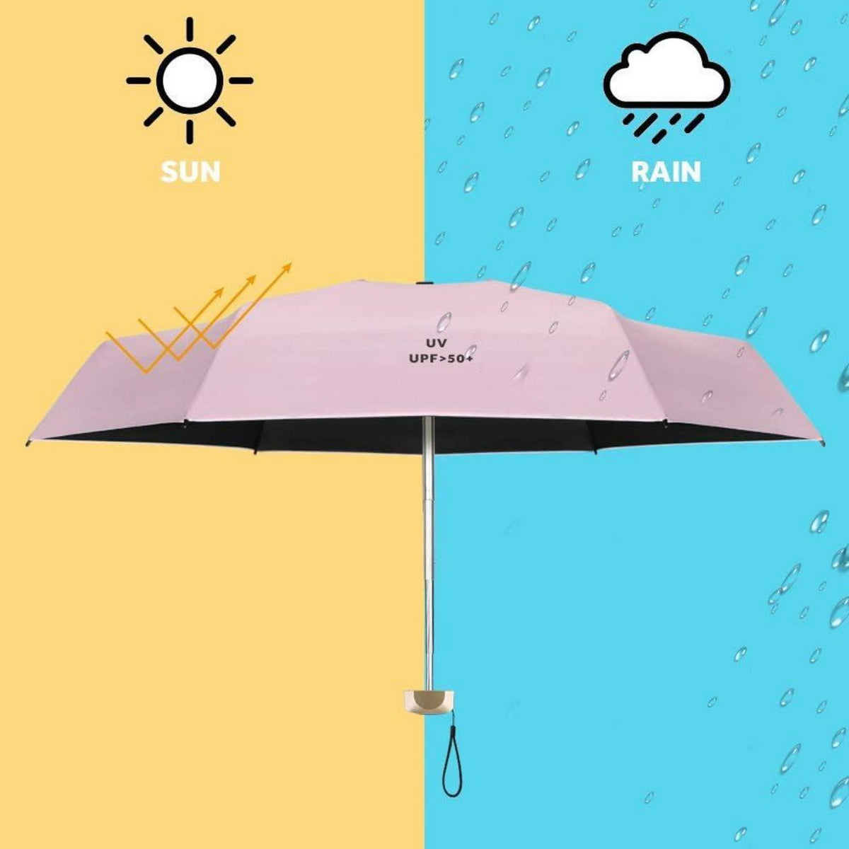 Taschenschirm Rosa – Kompakt, UV-Schutz & Windfest