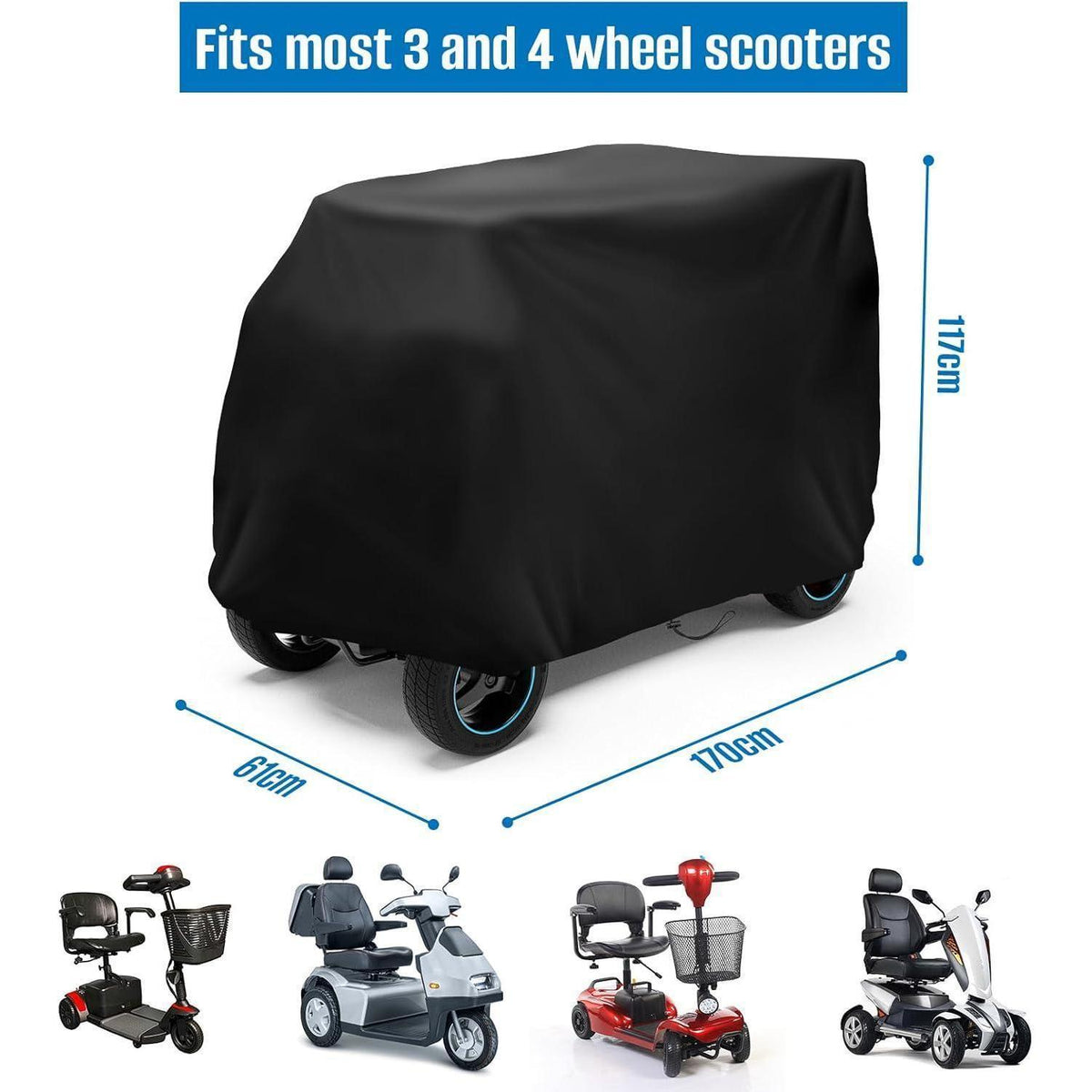 Scooter Schutzhaube – Abdeckhaube für Elektroscooter 140x66x91cm