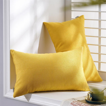 Flauschiges Chenille Kissenbezug Set - Gelb 40x60 cm