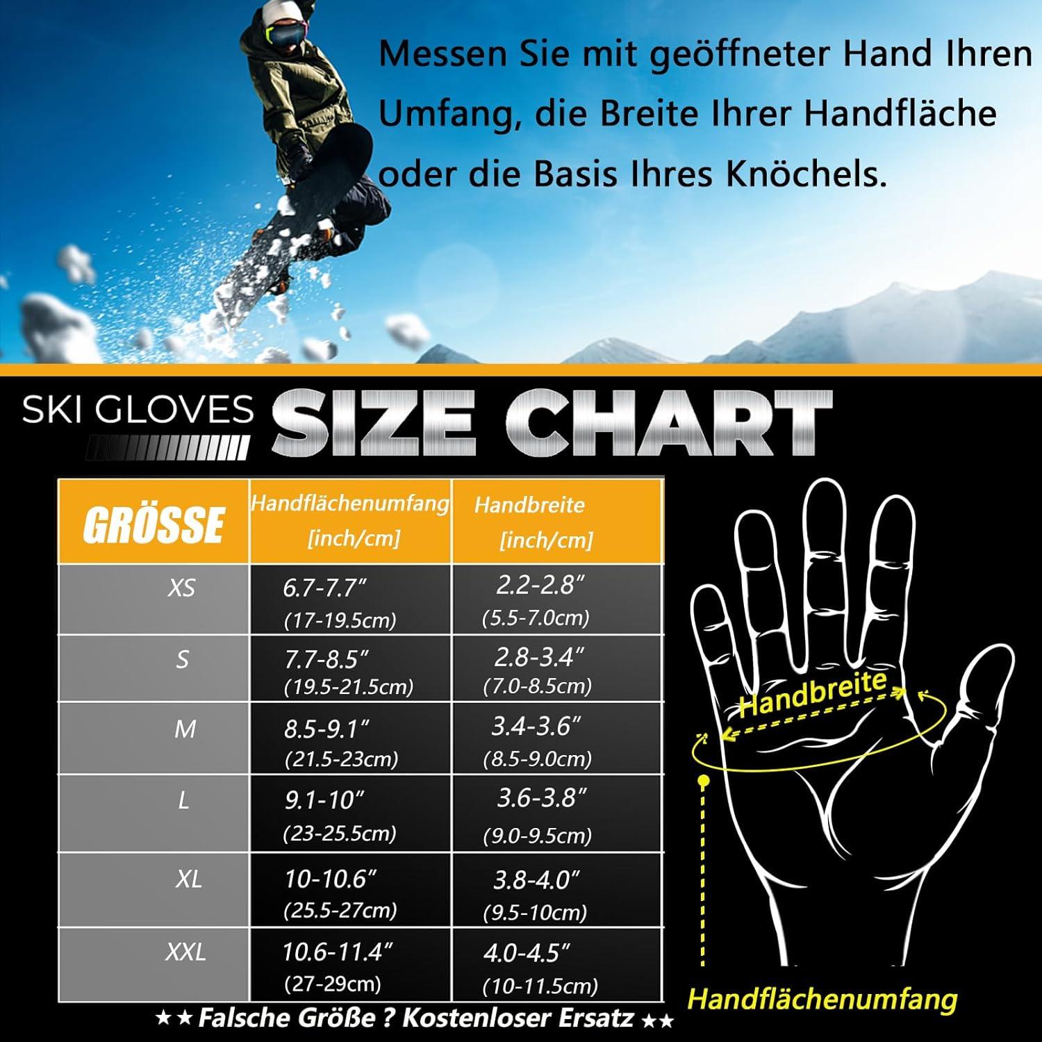 Winterhandschuhe -30°F Thinsulate Skihandschuhe Wasserdicht Warme