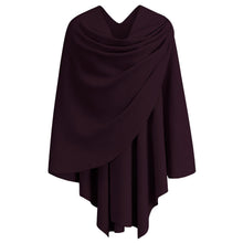Damen Poncho Strick Cape Cardigan Einheitsgröße Burgunderrot