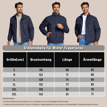 Herren Winterjacke Sherpa gefüttert Dunkelblau L