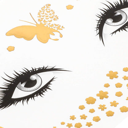 8 Stück Metallic Flash Tattoos Gesicht Aufkleber Gold für Frauen