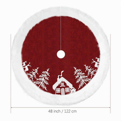 Weihnachtsbaum Rock Rot 122 cm mit Kunstpelzbesatz