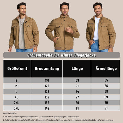 Herren Winterjacke Sherpa gefüttert Khaki XL