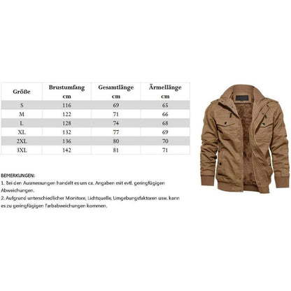 Herren Winterjacke Sherpa gefüttert Khaki 3XL