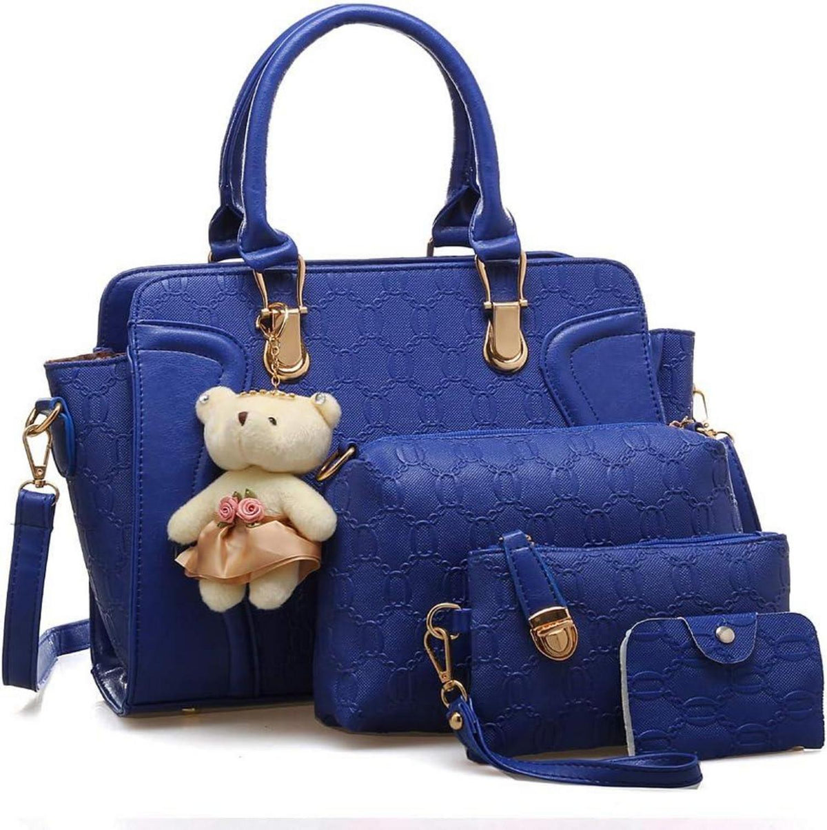Handtasche Damen Mittelgroß Elegant 4-teiliges Set PU Leder Handbags