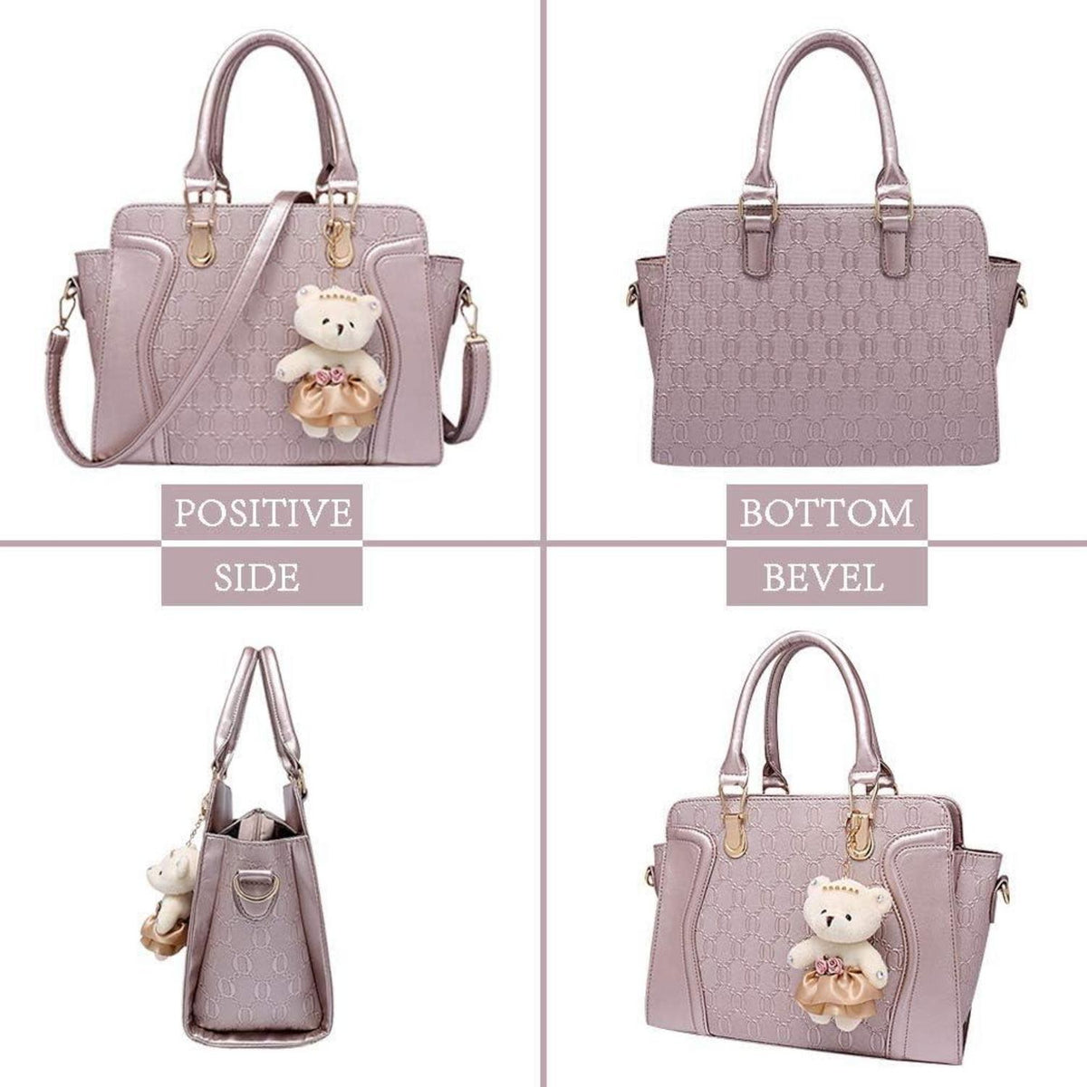 Pahajim Damen Handtaschen Set Elegant PU Leder 4 Teile