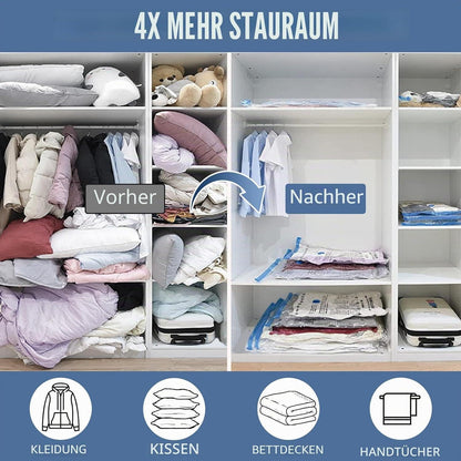Vakuumbeutel Set 6er Pack – Platzsparende Aufbewahrung für Kleidung