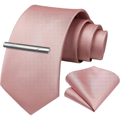Herren Krawatten-Set mit Einstecktuch & Krawattenklammer - A-Rosa